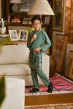 Pahlawan Bespoke Fit Kids Baju Melayu Cekak Musang - Sage Green