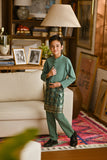 Pahlawan Bespoke Fit Kids Baju Melayu Cekak Musang - Sage Green