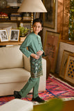 Pahlawan Bespoke Fit Kids Baju Melayu Cekak Musang - Sage Green
