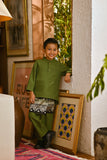 Pahlawan Bespoke Fit Kids Baju Melayu Cekak Musang - Grass Green
