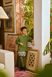Pahlawan Bespoke Fit Kids Baju Melayu Cekak Musang - Grass Green