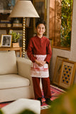 Pahlawan Bespoke Fit Kids Baju Melayu Cekak Musang - Maroon