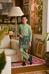 Pahlawan Bespoke Fit Kids Baju Melayu Cekak Musang - Pistachio