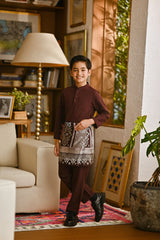 Pahlawan Bespoke Fit Kids Baju Melayu Cekak Musang - Fig