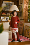 Pahlawan Smart Fit Kids Baju Melayu Teluk Belanga - Maroon