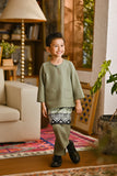 Pahlawan Smart Fit Kids Baju Melayu Teluk Belanga - Oil Green