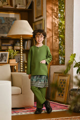 Pahlawan Smart Fit Kids Baju Melayu Teluk Belanga - Grass Green