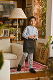Pahlawan Bespoke Fit Kids Baju Melayu Cekak Musang - Gray