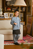 Pahlawan Bespoke Fit Kids Baju Melayu Cekak Musang - Lead Blue