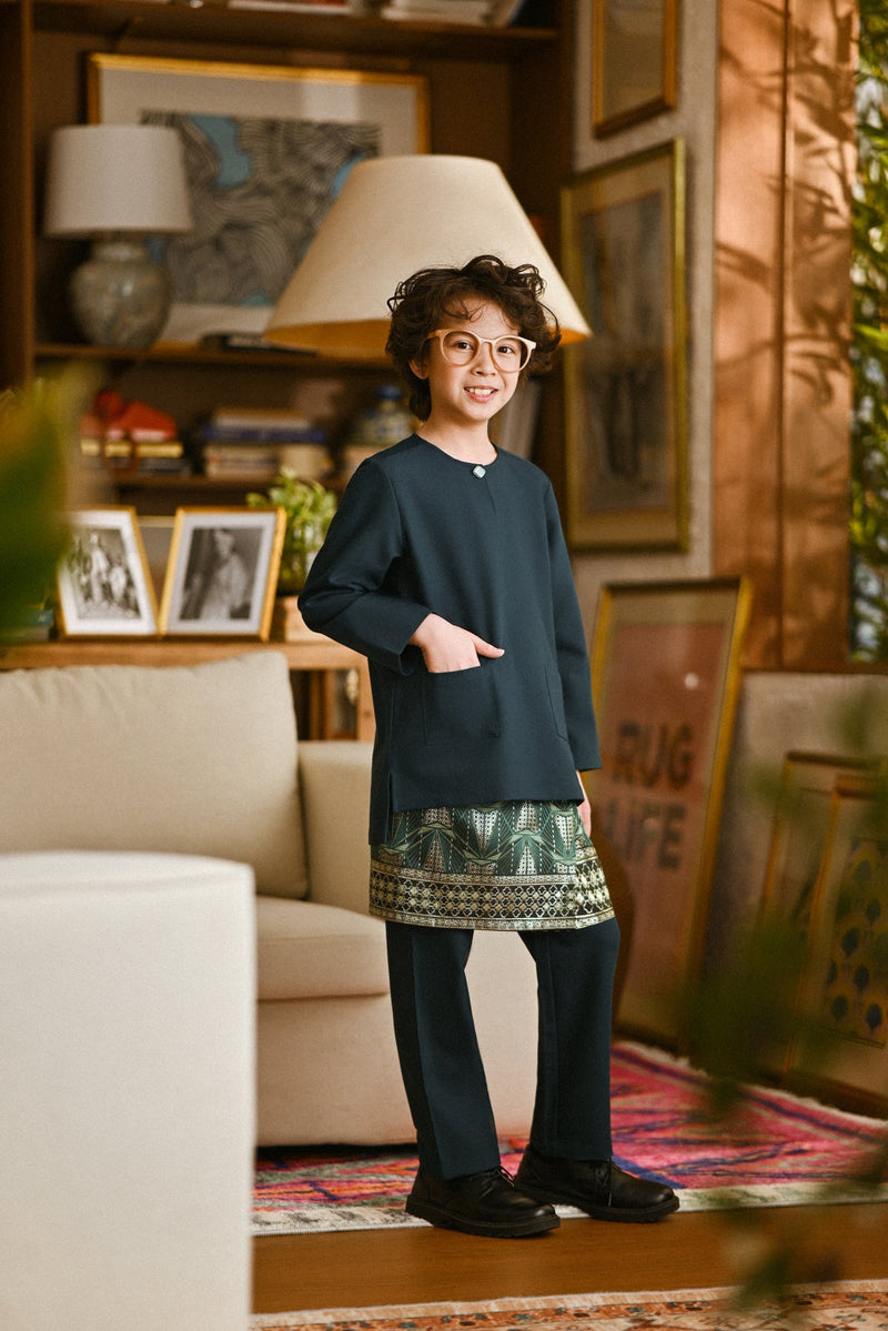 Pahlawan Smart Fit Kids Baju Melayu Teluk Belanga - Emerald Green