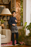 Pahlawan Bespoke Fit Kids Baju Melayu Cekak Musang - Dark Navy