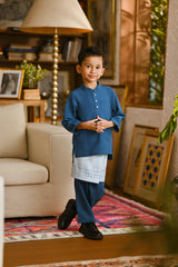 Pahlawan Bespoke Fit Kids Baju Melayu Cekak Musang - Teal