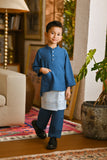 Pahlawan Bespoke Fit Kids Baju Melayu Cekak Musang - Teal
