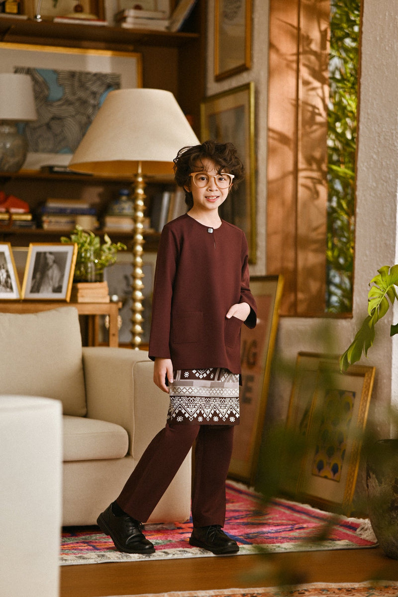 Pahlawan Smart Fit Kids Baju Melayu Teluk Belanga - Fig