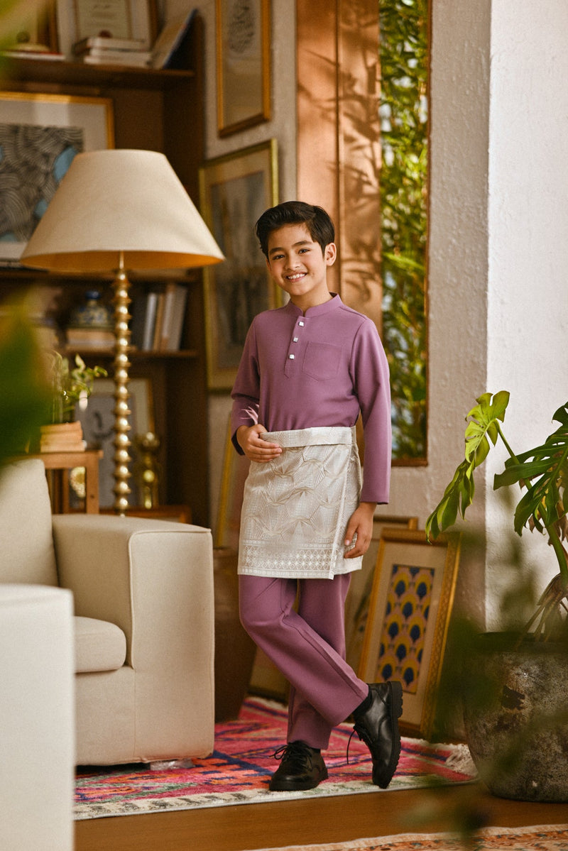 Pahlawan Bespoke Fit Kids Baju Melayu Cekak Musang - Very Grape