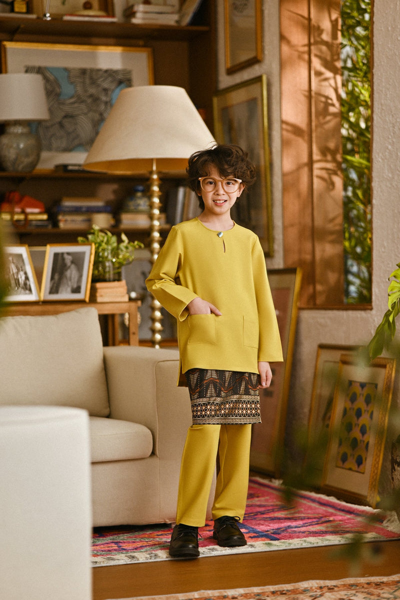 Pahlawan Smart Fit Kids Baju Melayu Teluk Belanga - Misted Yellow