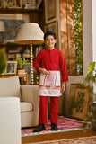 Pahlawan Bespoke Fit Kids Baju Melayu Cekak Musang - Red Bud