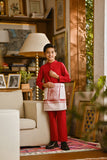 Pahlawan Bespoke Fit Kids Baju Melayu Cekak Musang - Red Bud