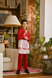 Pahlawan Bespoke Fit Kids Baju Melayu Cekak Musang - Red Bud
