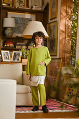 Pahlawan Smart Fit Kids Baju Melayu Teluk Belanga - Moss