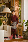 Pahlawan Bespoke Fit Kids Baju Melayu Cekak Musang - Dark Burgundy