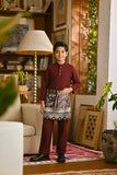 Pahlawan Bespoke Fit Kids Baju Melayu Cekak Musang - Dark Burgundy