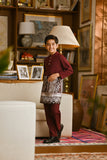 Pahlawan Bespoke Fit Kids Baju Melayu Cekak Musang - Dark Burgundy