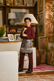 Pahlawan Bespoke Fit Kids Baju Melayu Cekak Musang - Dark Burgundy