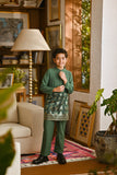 Pahlawan Bespoke Fit Kids Baju Melayu Cekak Musang - Hunter Green