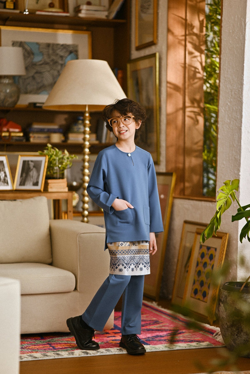 Pahlawan Smart Fit Kids Baju Melayu Teluk Belanga - Coronet Blue
