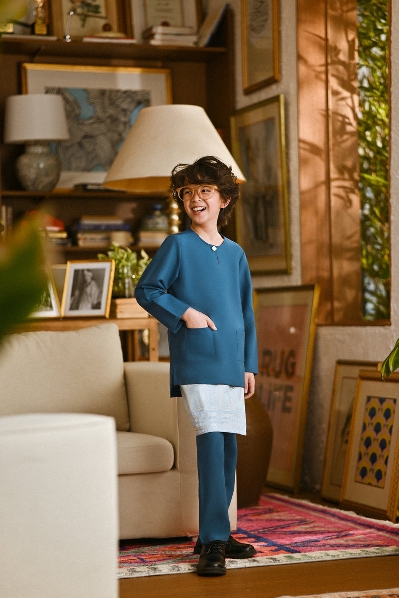 Pahlawan Smart Fit Kids Baju Melayu Teluk Belanga - Teal