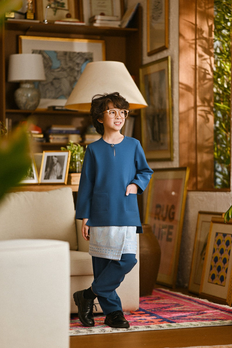 Pahlawan Smart Fit Kids Baju Melayu Teluk Belanga - Teal