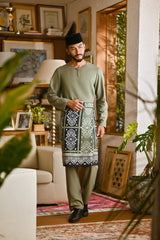 Pahlawan Smart Fit Baju Melayu Teluk Belanga - Oil Green