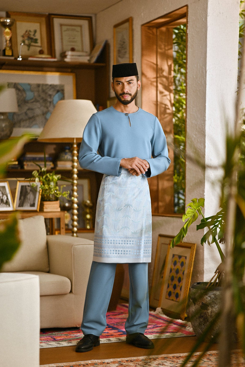 Pahlawan Smart Fit Baju Melayu Teluk Belanga - Artic Blue