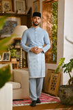 Pahlawan Bespoke Fit Baju Melayu Cekak Musang - Fog Blue