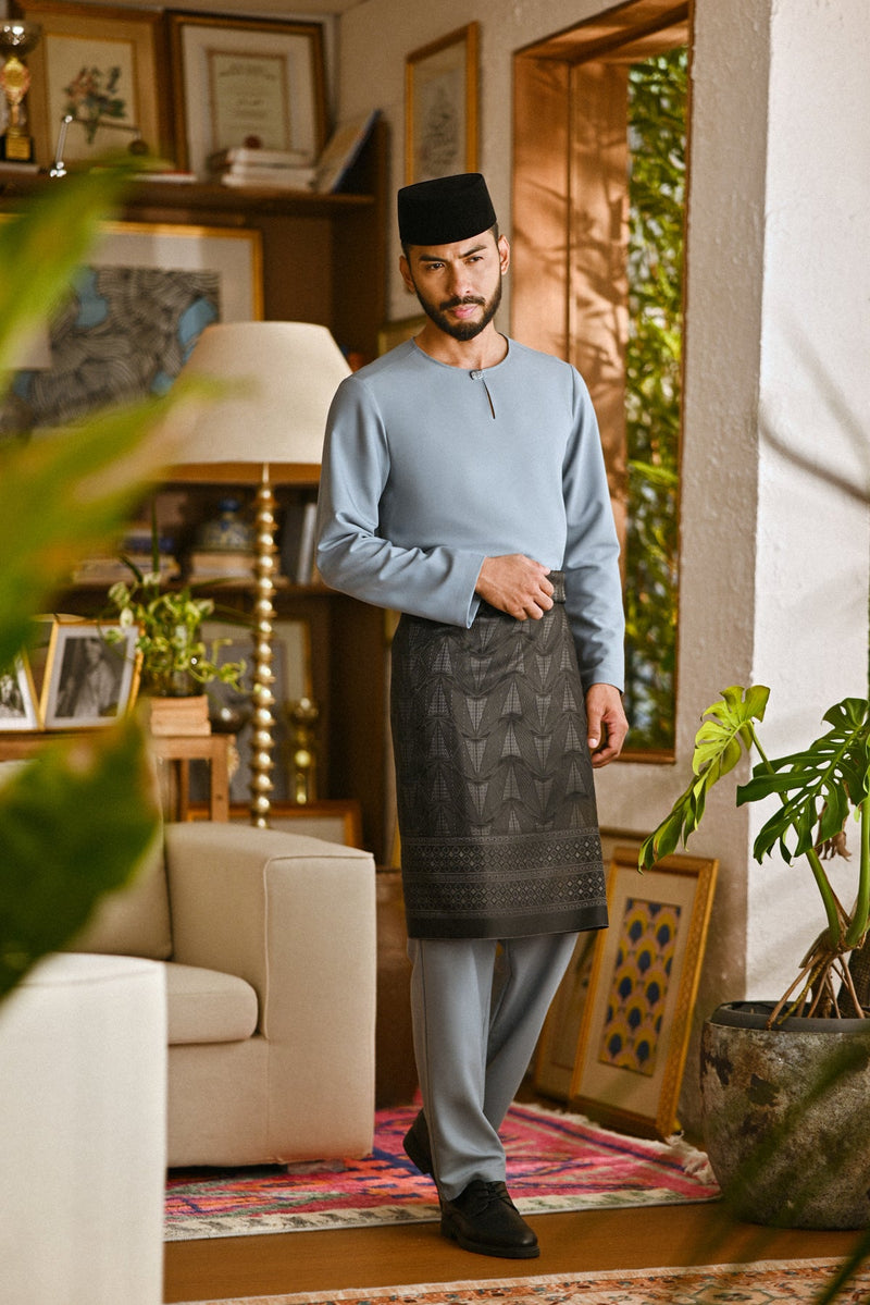 Pahlawan Smart Fit Baju Melayu Teluk Belanga - Lead Blue