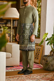 Pahlawan Bespoke Fit Baju Melayu Cekak Musang - Oil Green