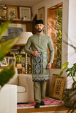 Pahlawan Bespoke Fit Baju Melayu Cekak Musang - Oil Green