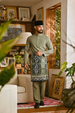 Pahlawan Bespoke Fit Baju Melayu Cekak Musang - Oil Green