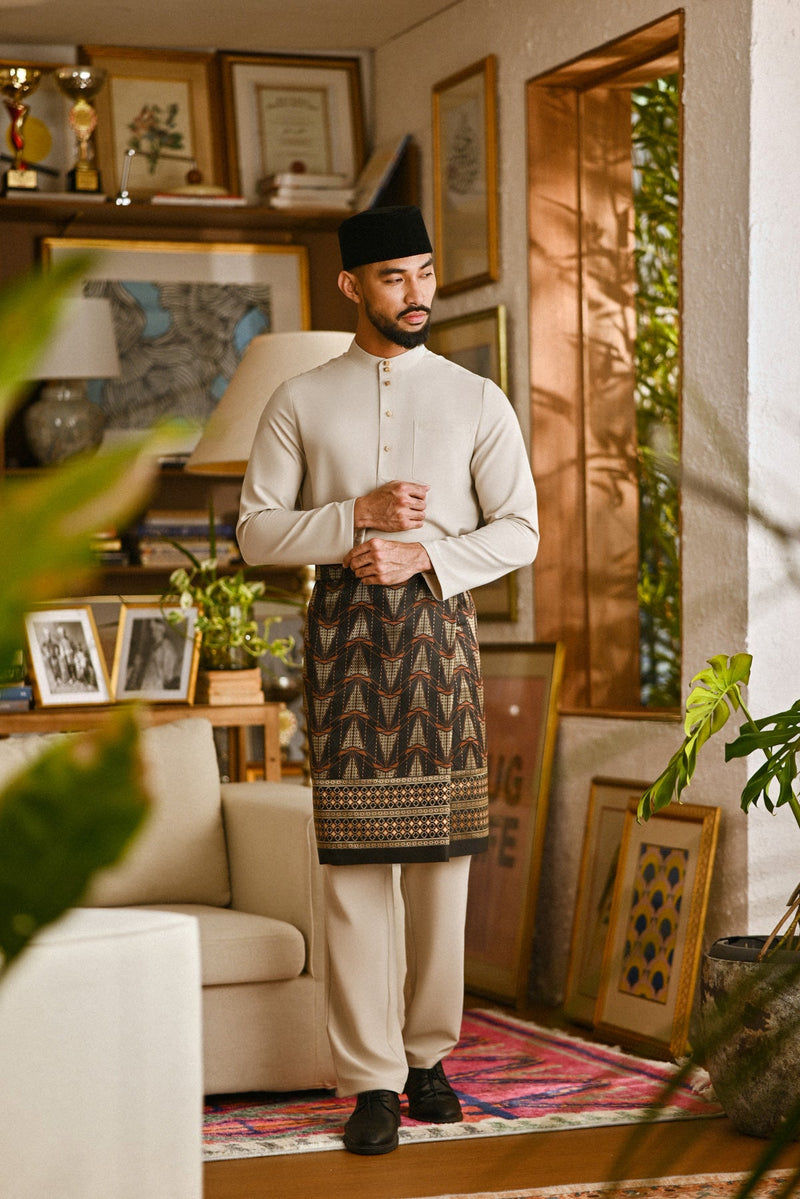 Pahlawan Bespoke Fit Baju Melayu Cekak Musang - Khaki