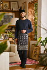 Pahlawan Smart Fit Baju Melayu Teluk Belanga - Dark Navy