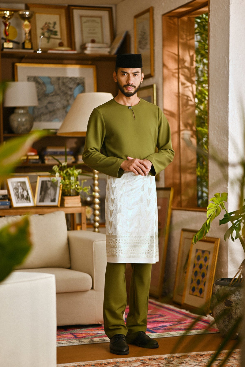 Pahlawan Smart Fit Baju Melayu Teluk Belanga - Avocado