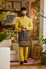Pahlawan Bespoke Fit Baju Melayu Cekak Musang - Misted Yellow