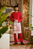 Pahlawan Smart Fit Baju Melayu Teluk Belanga - Red Bud