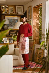 Pahlawan Smart Fit Baju Melayu Teluk Belanga - Burgundy