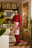 Pahlawan Smart Fit Baju Melayu Teluk Belanga - Burgundy