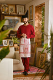 Pahlawan Smart Fit Baju Melayu Teluk Belanga - Burgundy