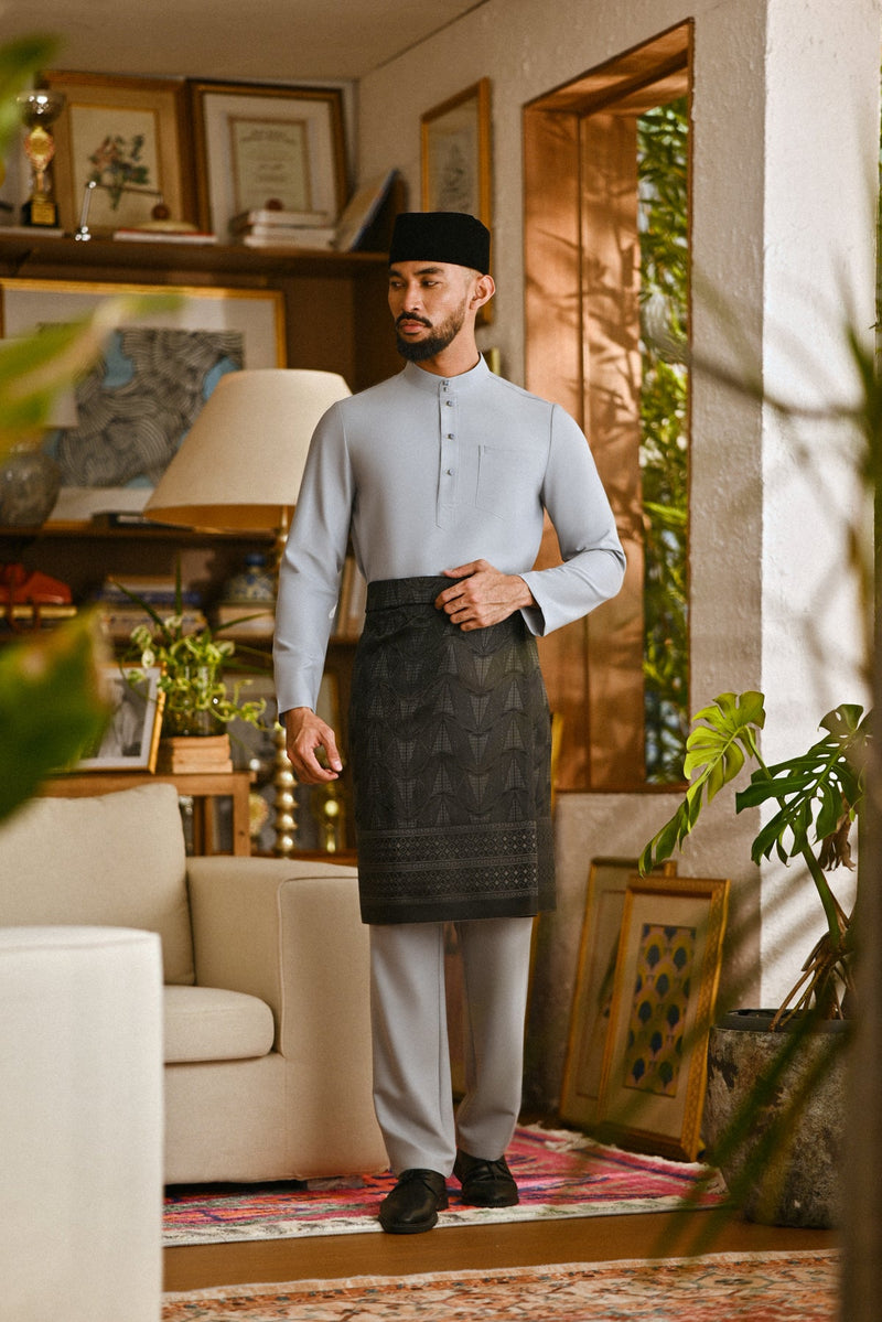 Pahlawan Bespoke Fit Baju Melayu Cekak Musang - Gray
