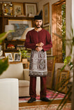 Pahlawan Smart Fit Baju Melayu Teluk Belanga - Dark Burgundy