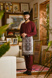 Pahlawan Smart Fit Baju Melayu Teluk Belanga - Dark Burgundy